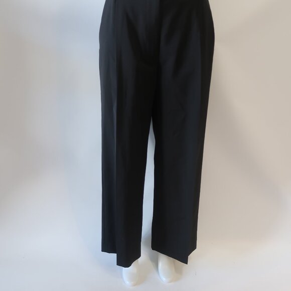 NWT Womens WE-AR4 Boyfriend 100% Wool Jet Black Wide Leg Pants M - Picture 5 of 10